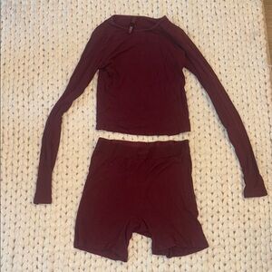 Skims Boxer and Long Sleeve Set